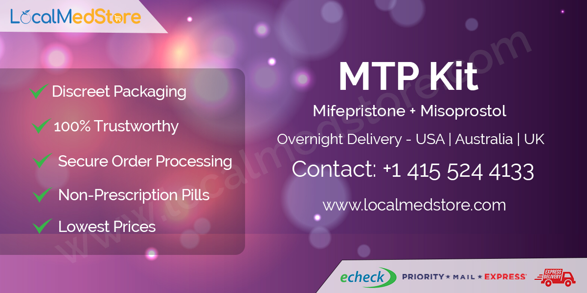 Order MTP Kit - Buy Cheap MTP Kit (Mifepristone + Misoprostol) online available in USA (United States of America), Australia, and UK (United Kingdom) with out prescription at lowest price. Medical termination (Mifepristone + Misoprostol) helps to terminate the early pregnancy up to 10 weeks for women.